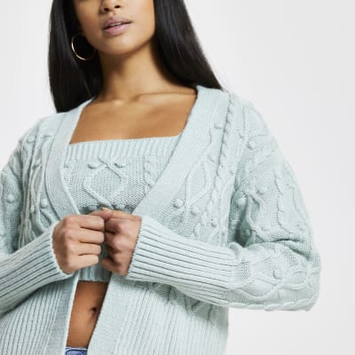 petite green cardigan