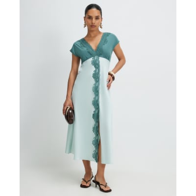 river island green lace dress River Island Day dress - dark green - (Pre-owned)