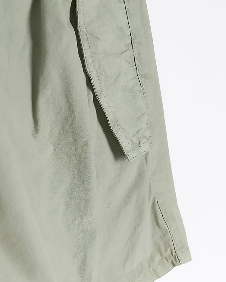 Petite green low rise parachute shorts
