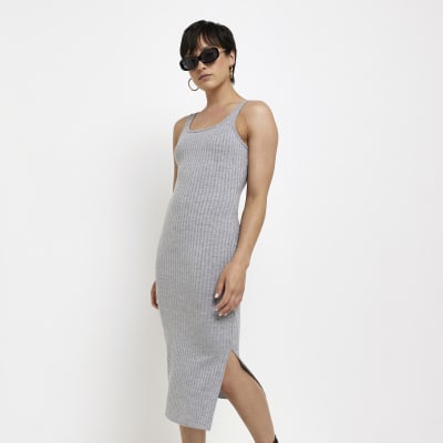 bodycon midi dress grey