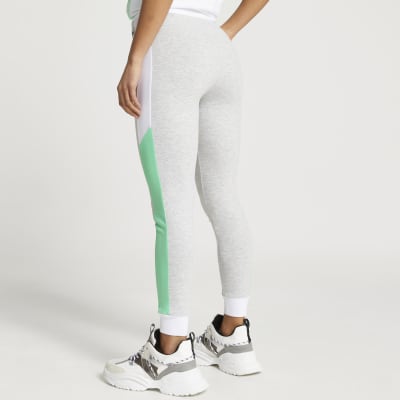 Petite grey colour block leggings