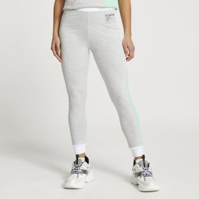 Petite grey colour block leggings