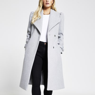 river island grey coat