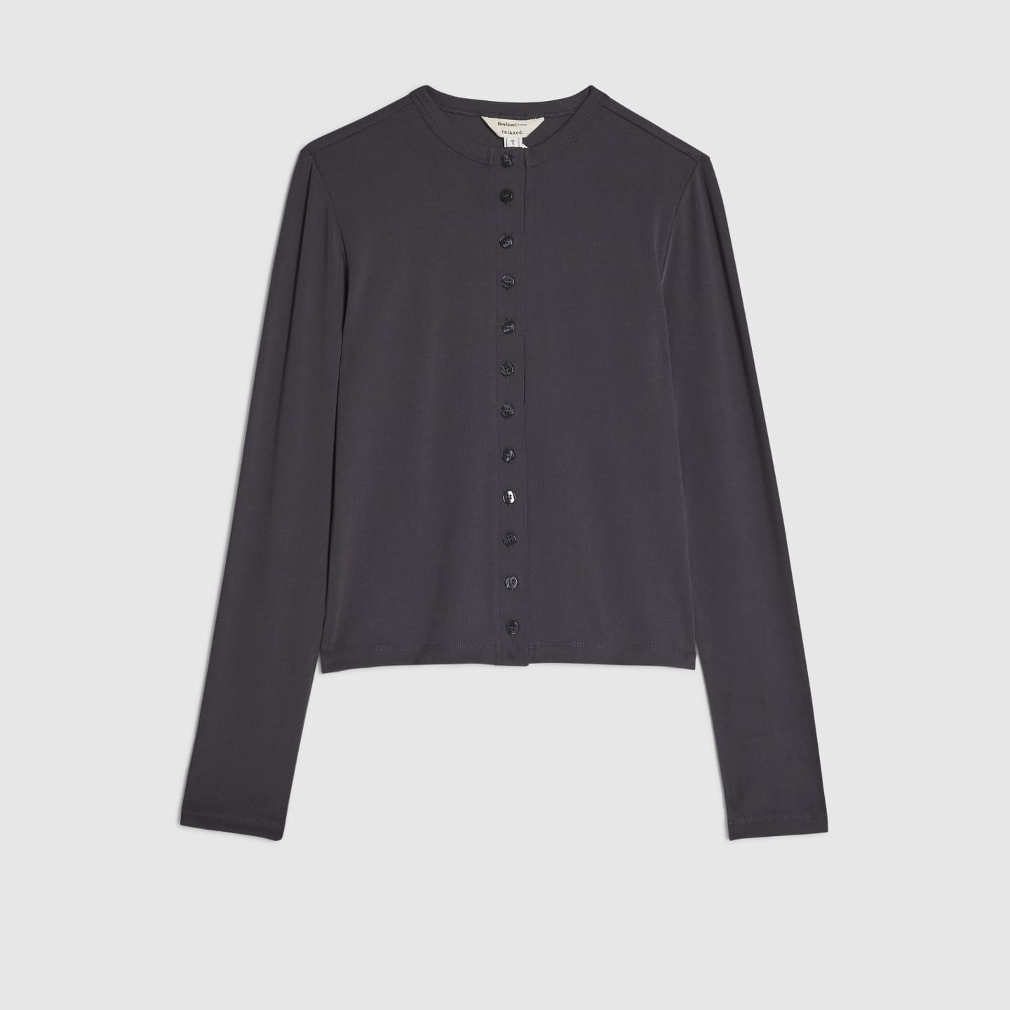 River Island Petite Grey Soft Touch Long Sleeve Top — photo 1 of 1