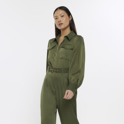 River island hot sale khaki jumpsuit