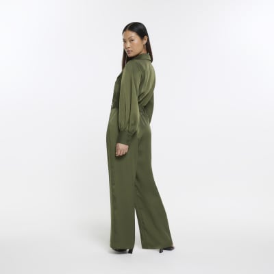 Kerry Khaki Petite Jumpsuit