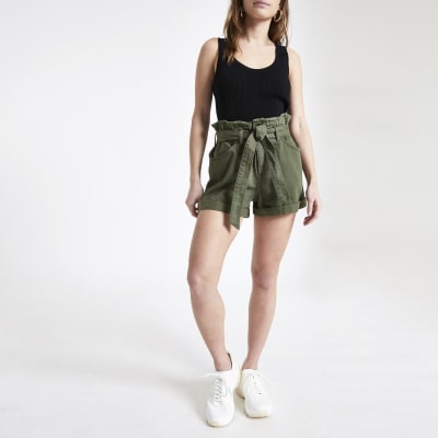 paperbag shorts khaki