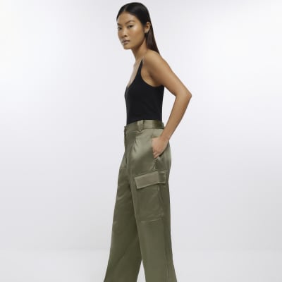 satin cargo trousers