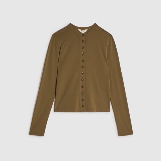 River Island Petite Khaki Soft Touch Long Sleeve Top