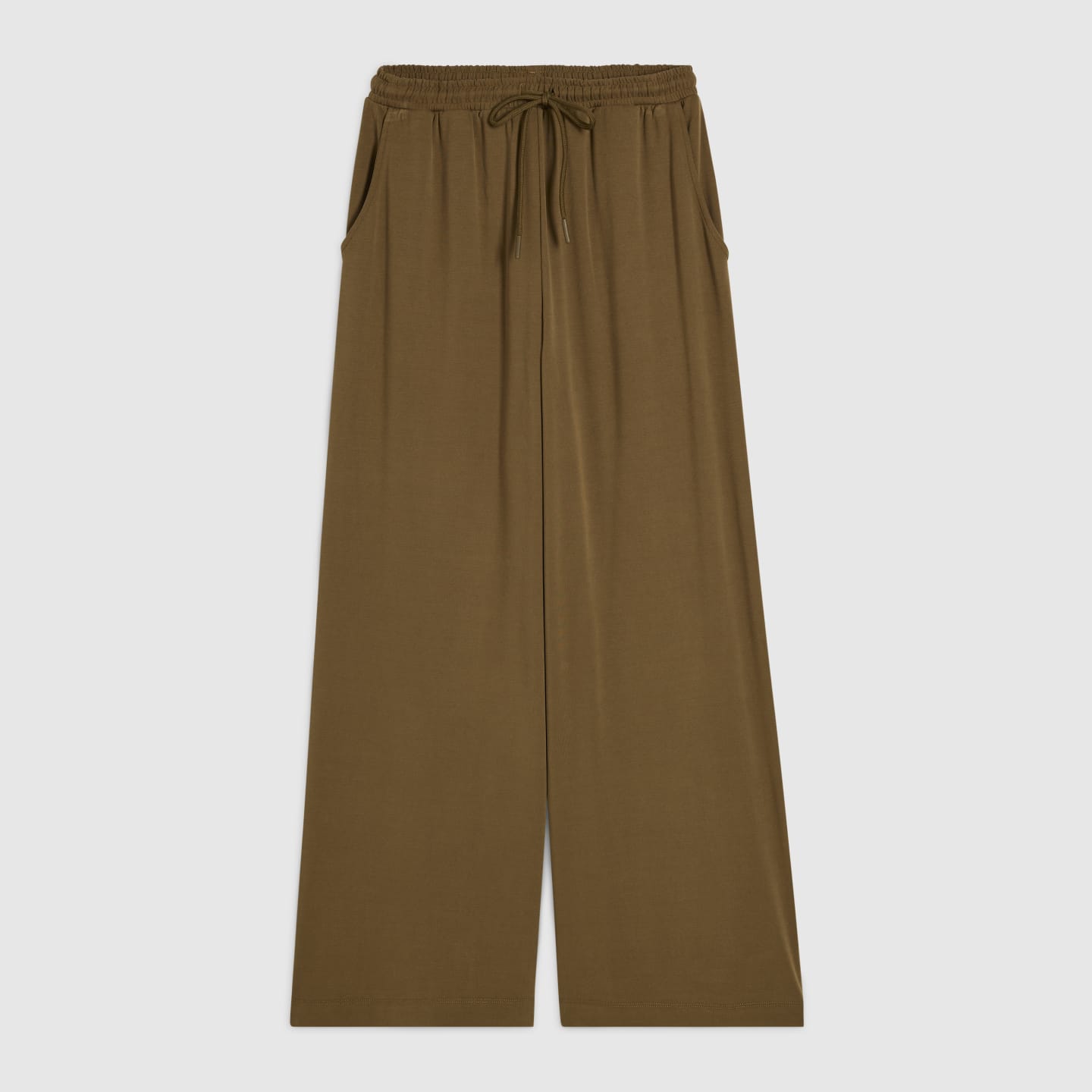River Island Petite Khaki Soft Touch Wide Leg Trousers — photo 1 of 1