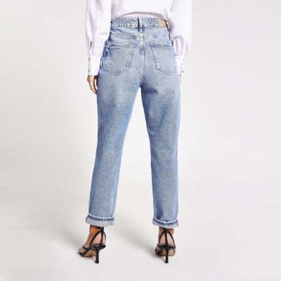 petite high rise mom jeans