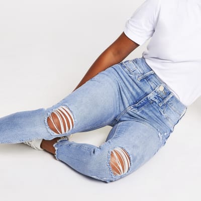 Petite light blue molly mid rise jegging