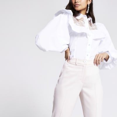 light pink cigarette trousers