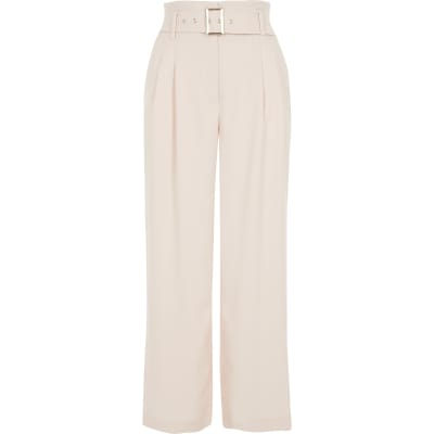 petite belted trousers