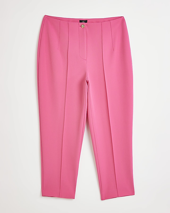 Petite pink cigarette trousers