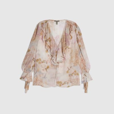 Petite Floral Swan Blouse
