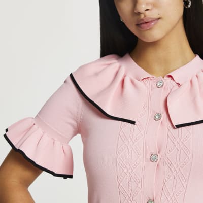 petite pink cardigan