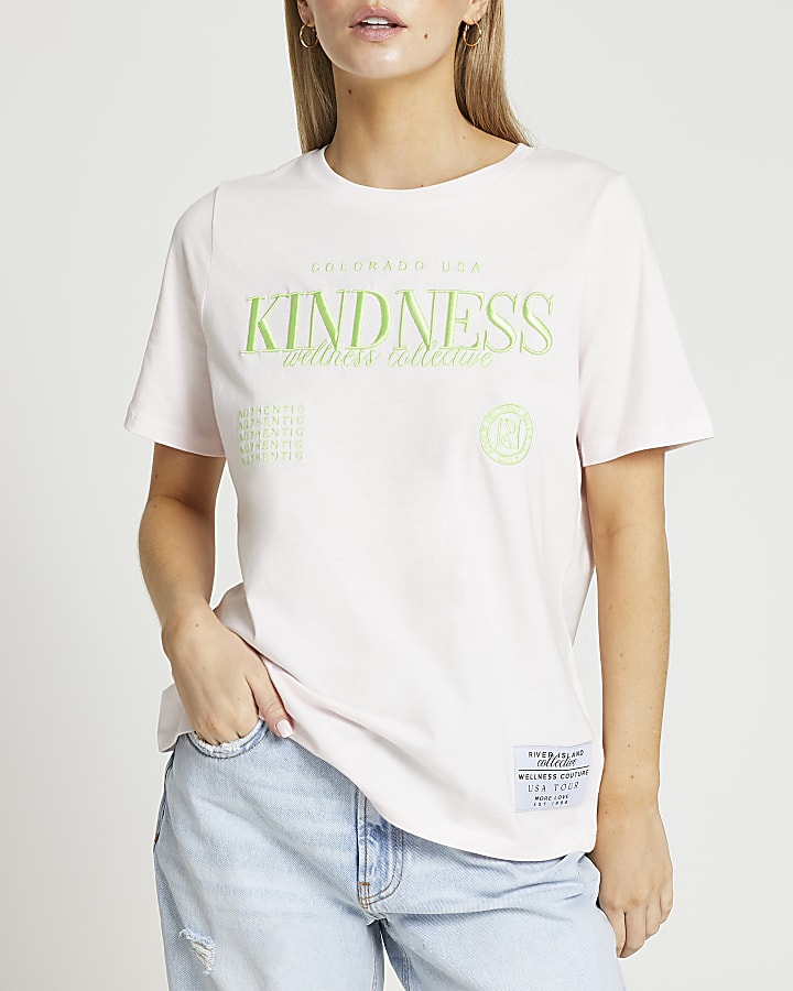 Petite pink Kindness t-shirt