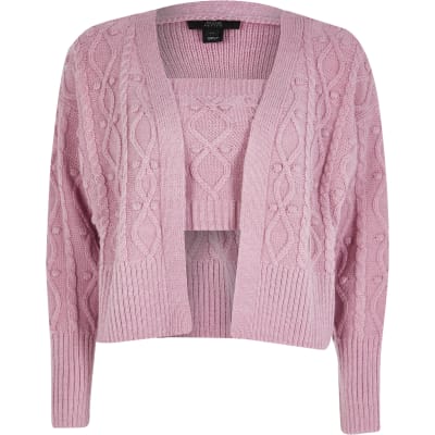 river island pink cardigan