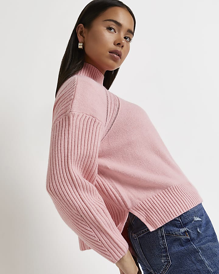 Petite pink knitted jumper