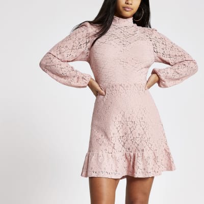 high neck dress casual