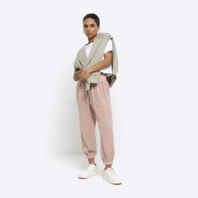 Petite best sale linen joggers