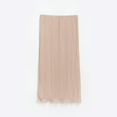 Petite pink midi skirt