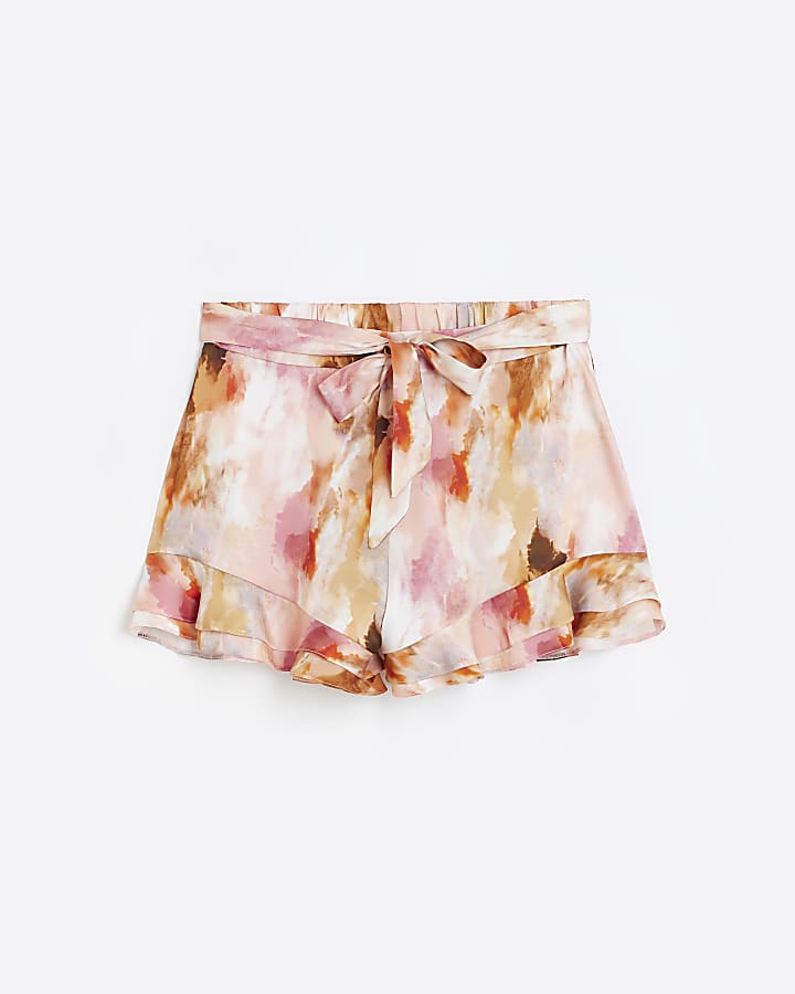 Petite pink print shorts