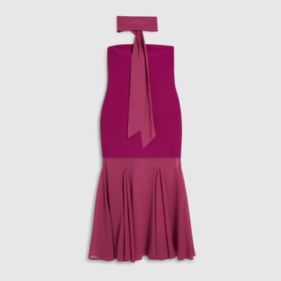 strapless open back dress Rivi Neck Scarf Maxi Dress – Zandra Stone
