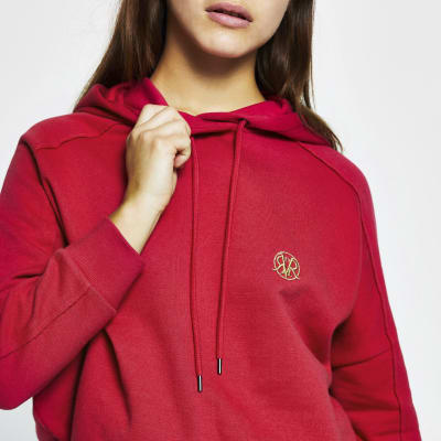 Petite pink seam detail hoodie
