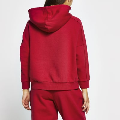 Petite pink seam detail hoodie