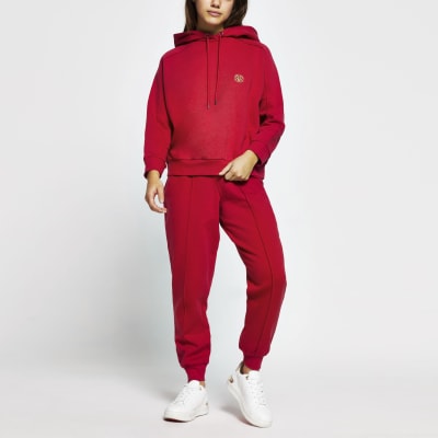 Petite pink seam detail hoodie