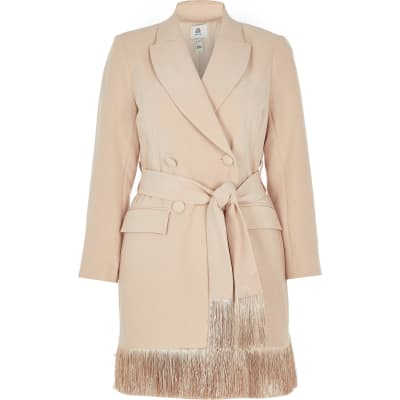 river island pink blazer dress