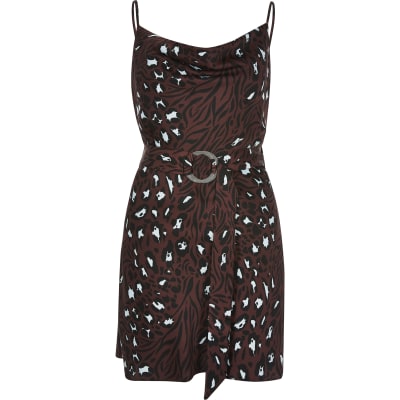 river island belted slip dress