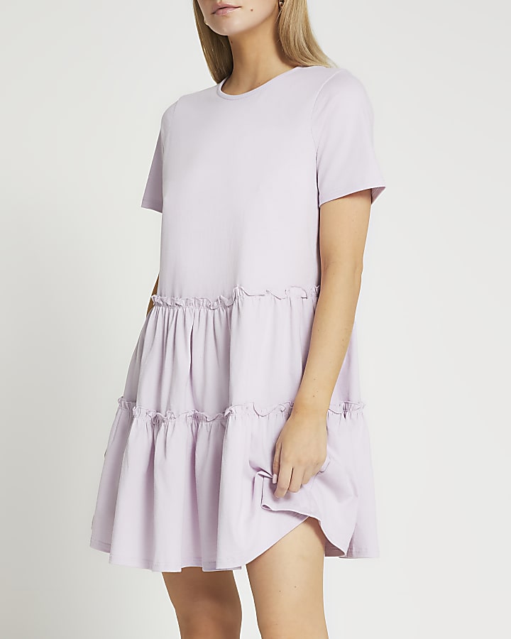 Petite purple t-shirt mini dress