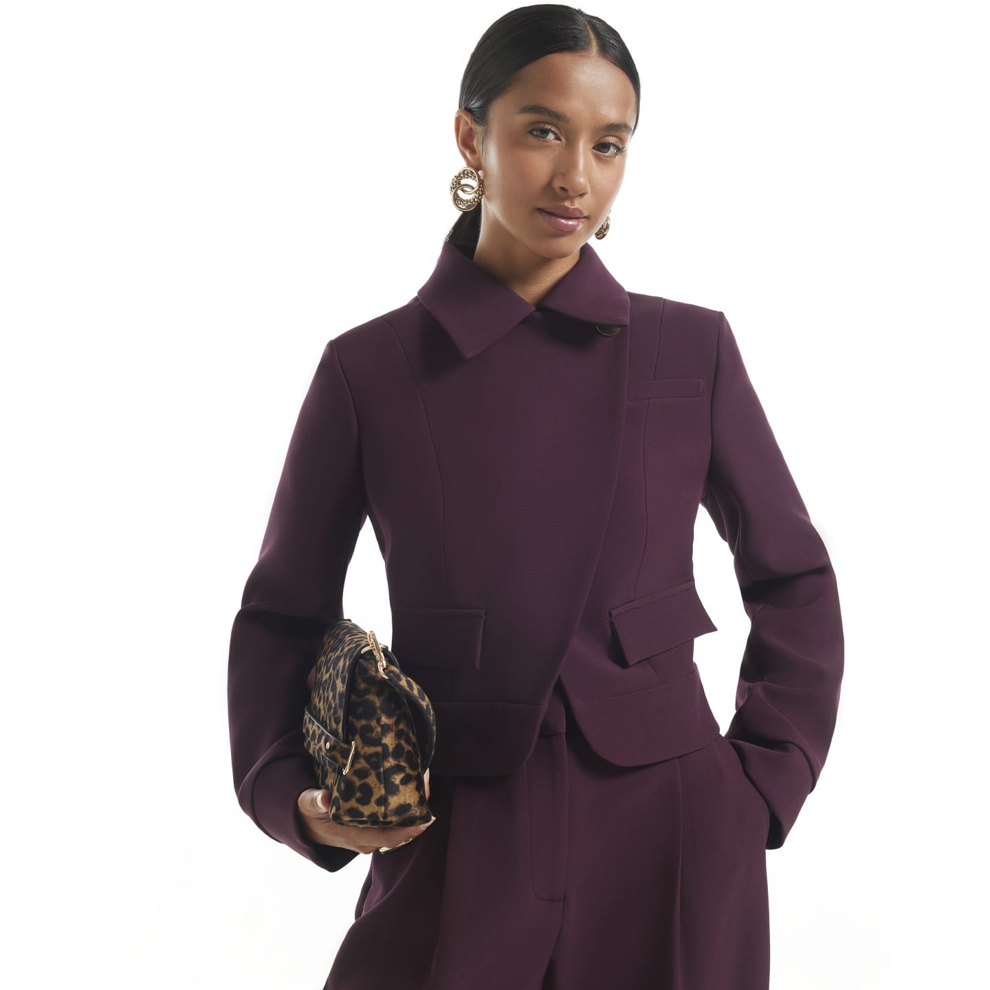 River Island Petite Red Asymmetric Placket Jacket — photo 1 of 1