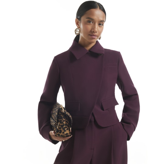 River Island Petite Red Asymmetric Placket Jacket