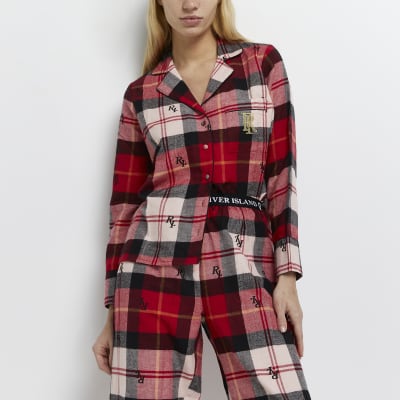 calvin klein's red check pyjama pants