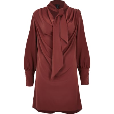 petite red dresses with sleeves