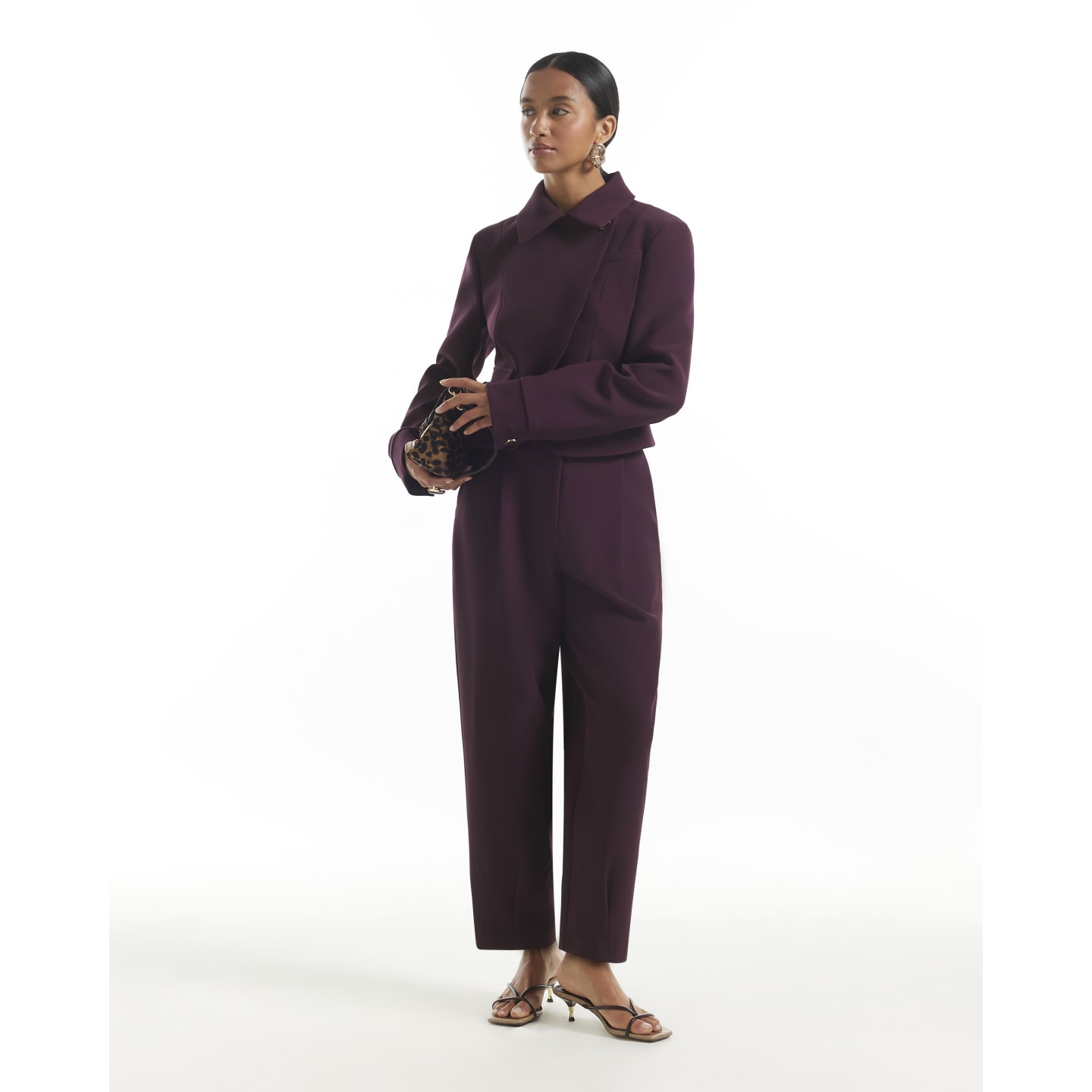 River Island Petite Red Pleat Detail Barrel Leg Trouser — photo 1 of 1