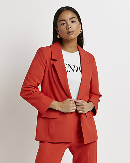 petite red relaxed blazer