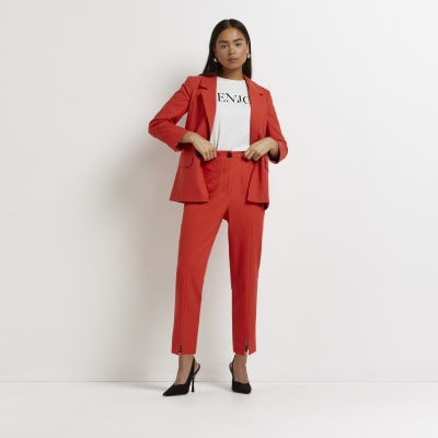 petite red trousers