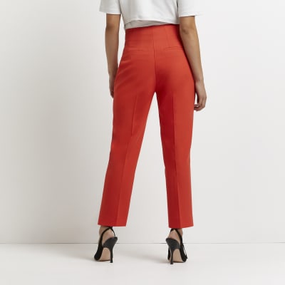 petite red trousers