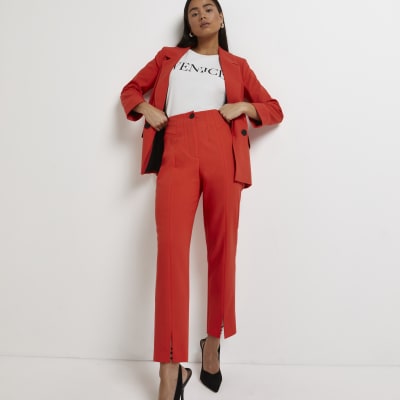 petite red trousers