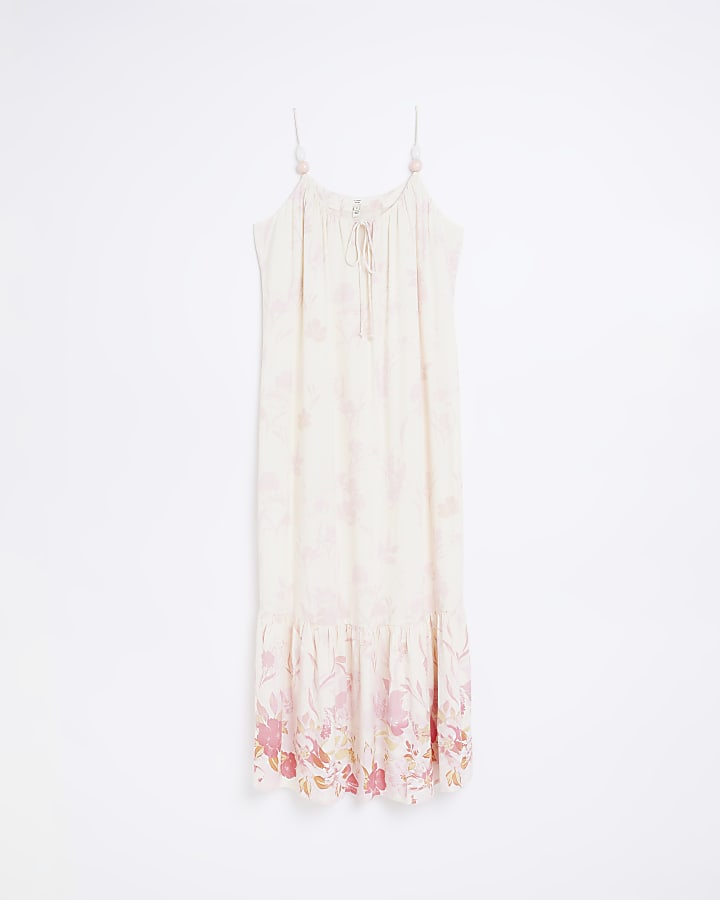 Petite white floral maxi dress