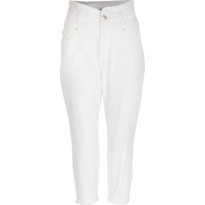 high waisted petite white jeans