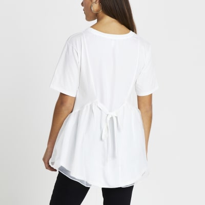 Petite White 'kindness' front print t-shirt