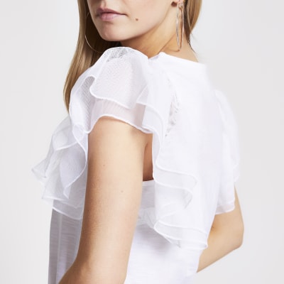 white shirt frill sleeves