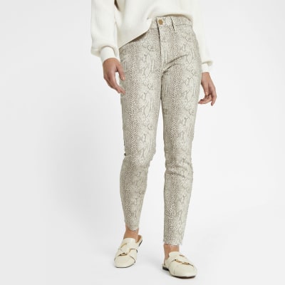 river island snake print jeans