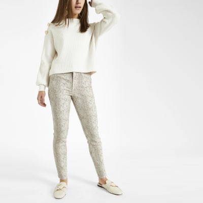 river island snake print jeans